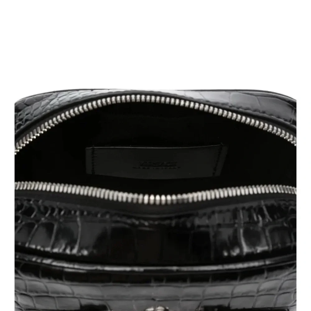 Versace Medusa Biggie crocodile-embossed crossbody bag $1400